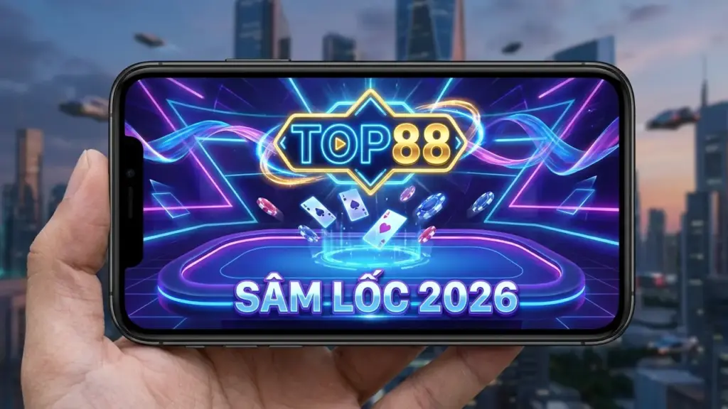 Giao diện bàn chơi Sâm lốc Top88 hiện đại và sắc nét, hiển thị rõ ràng 10 lá bài trên tay người chơi.