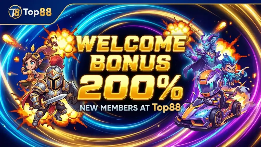 Giao diện trang chủ chính thức của Top88 với nút Đăng Ký nổi bật, dễ dàng nhận diện.